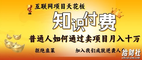 互联网项目天花板，知付付费项目，普通人如何通过卖项目月入十个，拒绝韭菜【揭秘】