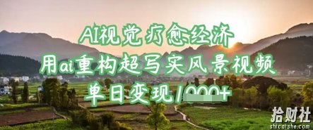 AI视觉疗愈经济：用ai重构超写实风景视频，单日变现多张