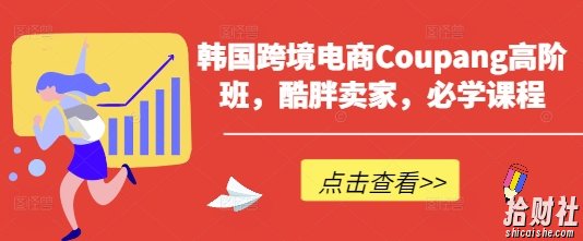 韩国跨境电商Coupang高阶班,酷胖卖家,必学课程