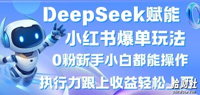 DeepSeek赋能小红书爆单玩法0粉新手小白都能操作，执行力跟上收益轻松上W，懒人勿做