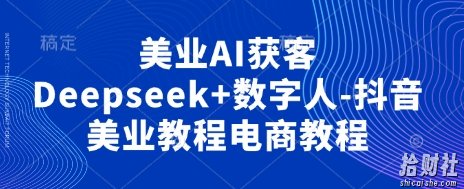 美业AI获客Deepseek+数字人-抖音美业教程电商教程