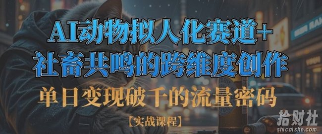 单日变现破千的流量密码，AI动物拟人化赛道+社畜共鸣的跨维度创作