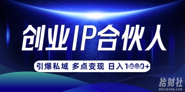 云帆·创业ip合伙人打造3.0，从0到1教你做网创，实现月入过W