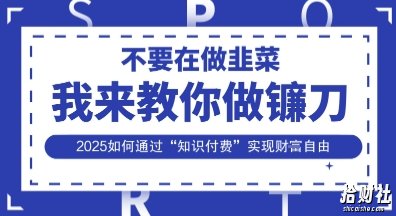 韭菜生涯终结者,我来教你做镰刀,2025如何通过“知识付费”实现财F自由【揭秘】