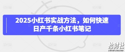 2025小红书实战方法，如何快速日产千条小红书笔记