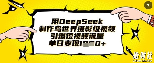 用DeepSeek制作鸟世界摄影级视频，引爆短视频流量，单日变现1k