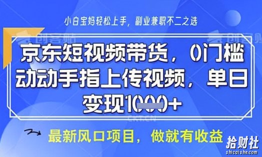 京东短视频代运营,不需要拍剪视频,不需要直播,全程喂饭,小白轻松上手,稳定月入8k【揭秘】