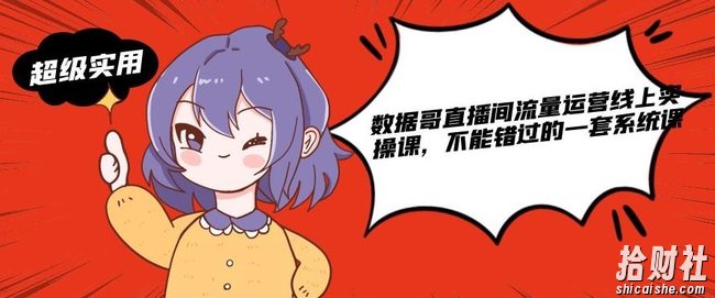 数据哥直播间流量运营线上实操课，不能错过的一套系统课