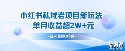 小红书私域项目新玩法,单月变现过W+