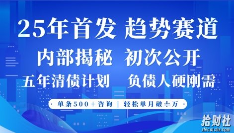 2025年首次公开,真正的事业型赛道,客咨不断,单月轻松破W