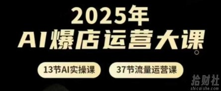 2025年AI爆店运营大课，13节AI实操课+37节流量运营课
