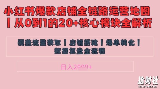 别再乱投流了！小红书店铺精细化运营让爆款笔记自己涨粉的底层逻辑，日入1k