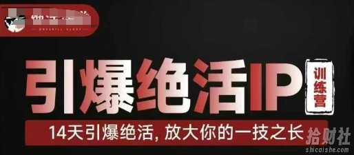引爆绝活IP训练营,14天引爆绝活,放大你的一技之长