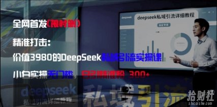 精准打击:价值3980的DeepSeek私域引流实操课,小白实操无门槛,日引精准粉300+