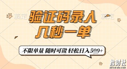 验证码录入，几秒钟一单，只需一部手机即可开始，随时随地可做，每天5张+【揭秘】
