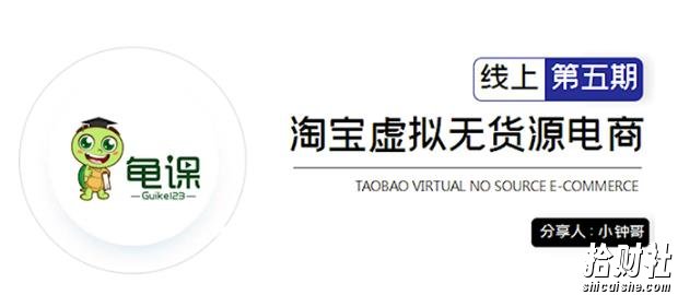 龟课·淘宝虚拟无货源电商5期，全程直播现场实操，一步步教你轻松实现躺赚