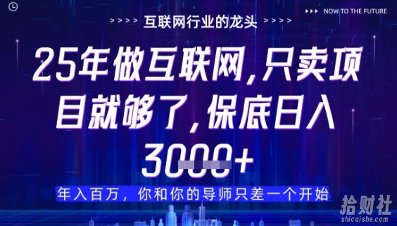 什么！25年你还在找项目做？风口早就变了，卖项目才是稳挣不赔【揭秘】