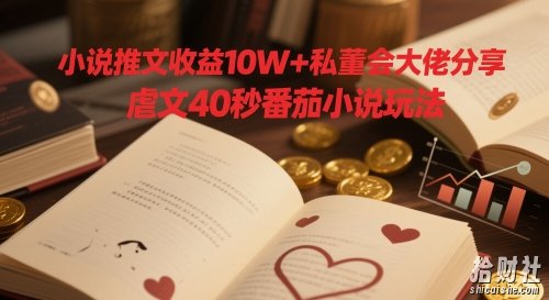 小说推文收益10W+私董会大佬分享，虐文40秒番茄小说玩法