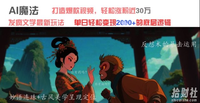 AI魔法:发疯文学最新玩法,打造爆款视频,轻松涨粉近30W,单日变现1k+