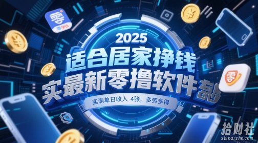 适合居家挣钱2025最新零撸软件，实测单日收入4张，多劳多得 一部手机即可操作【揭秘】