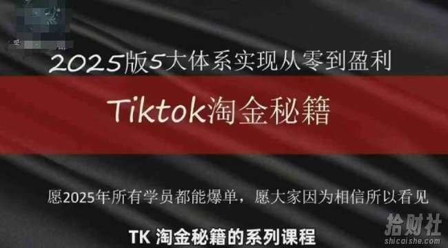 TikTok跨境2025淘金秘籍,2025TikTok从0到盈利变现