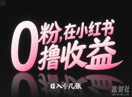 0粉在小红书撸收益,日入几张