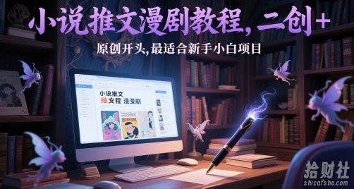 小说推文漫剧教程,二创+原创开头,最适合新手小白项目