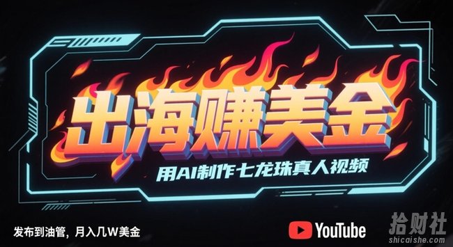 出海挣美金,用AI制作七龙珠真人视频,发布到油管,条条爆火,月入几W美刀
