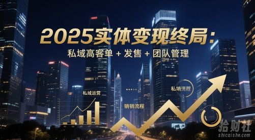 2025实体变现终局:私域高客单+发售+团队管理
