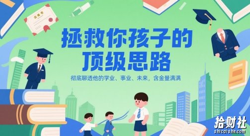 付费文章：拯救你孩子的顶级思路，彻底聊透他的学业、事业、未来，含金量满满