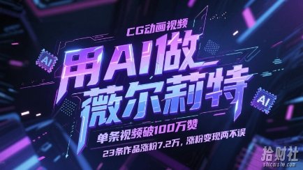 用AI做薇尔莉特CG动画视频,单条视频破100W赞,23条作品涨粉7.2W,涨粉变现两不误