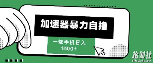 205新风口,加速器暴力自撸,单机日入1k+【揭秘】