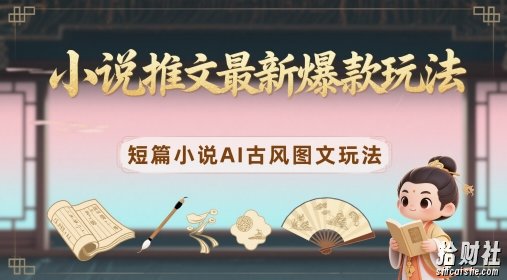 小说推文最新爆款玩法，短篇小说AI古风图文玩法