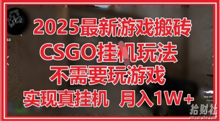 2025最新游戏搬砖,CSGO挂G,不需要玩游戏,实现真挂G,月入1W+【揭秘】