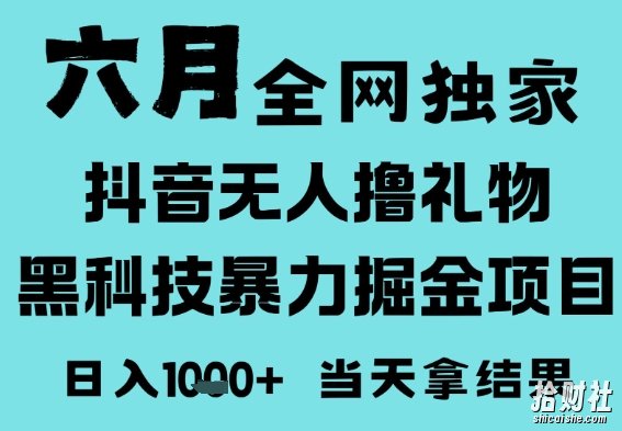 25年6月高爆抖音无人直播最新撸音浪掘金项目,门槛低小白可做,无脑日入1k,可矩阵放大【揭秘】