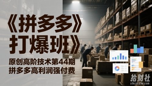 《拼多多打爆班》原创高阶技术第44期，拼多多高利润强付费