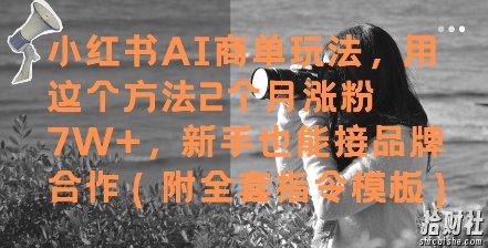 小红书AI商单玩法,用这个方法2个月涨粉7W+,新手也能接品牌合作(附全套指令模板)
