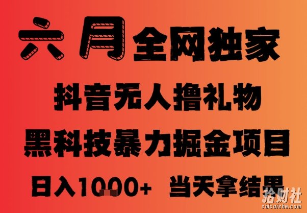25年6月抖音无人直播最新暴力撸音浪掘金，小白可做，可批量矩阵放大，长期稳定日入1k+【揭秘】