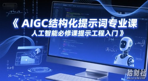 AIGC结构化提示词专业课,人工智能必修课提示工程入门