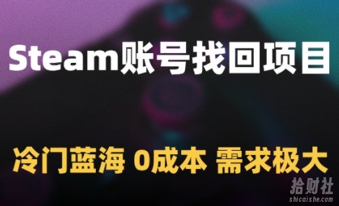 Steam账号找回项目,冷门蓝海,0成本,需求极大