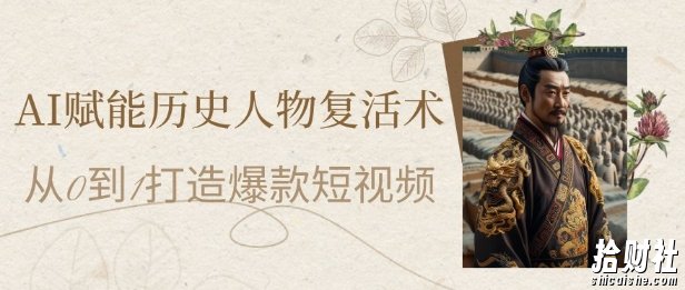 AI赋能历史人物复活术：从0到1打造爆款短视频，7天涨粉10W，小白也能月入过1W