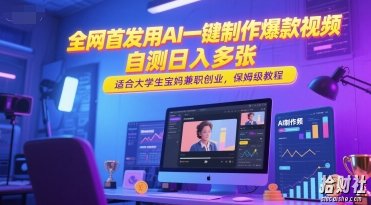 全网首发用AI一键制作爆款视频,自测日入多张,适合大学生宝妈兼zhi创业,保姆级教程