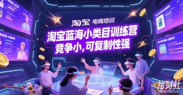 淘宝蓝海小类目训练营， 竞争小，可复制性强