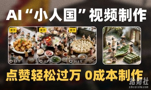 爆款1000W+播放微缩景观迷你小人国AI视频0成本制作全流程教学
