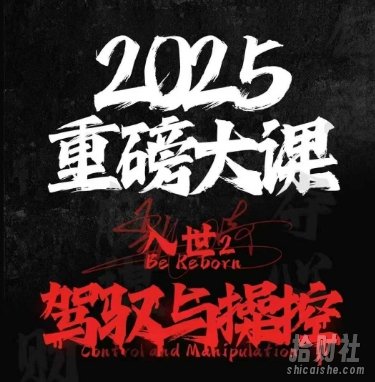 2025重磅大课，入世2，驾驭与控制