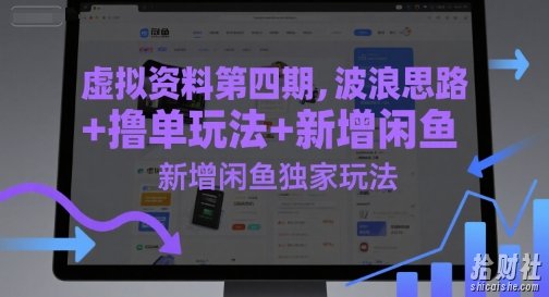 虚拟资料第四期,波浪思路+撸单玩法,新增闲鱼独家玩法