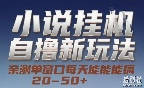 小说自撸新玩法 — 亲测单窗口每天能搞 20-50+，支持矩阵化批量操作【揭秘】
