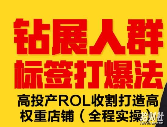 钻展人群标签打爆法，高投产ROL收割打造高权重店铺(全程实操)
