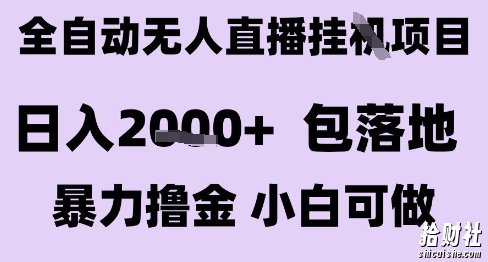 最新全自动抖音无人直播挂G项目，日入2k+ 包落地暴力撸金，小白可做【揭秘】