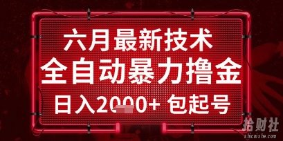 六月最新技术全自动暴力撸金,稳定日入2k+包起号,长期稳定【揭秘】